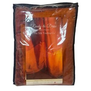 The Silk Trading Company Harvey Drape Curtain Panel Rust Two Tone 42” x 84”